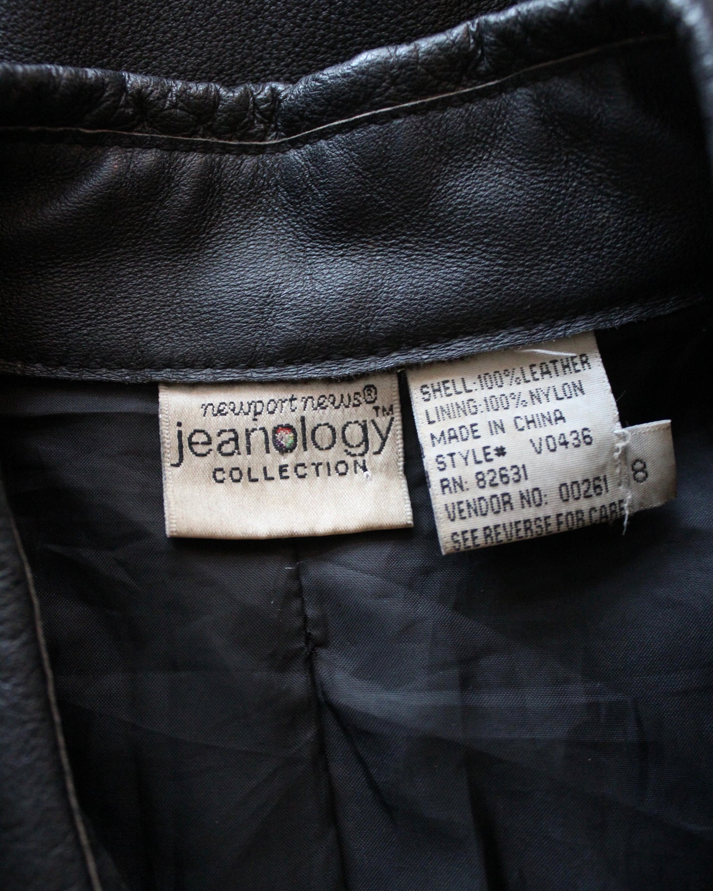 VINTAGE STITCH DETAIL LEATHER JACKET