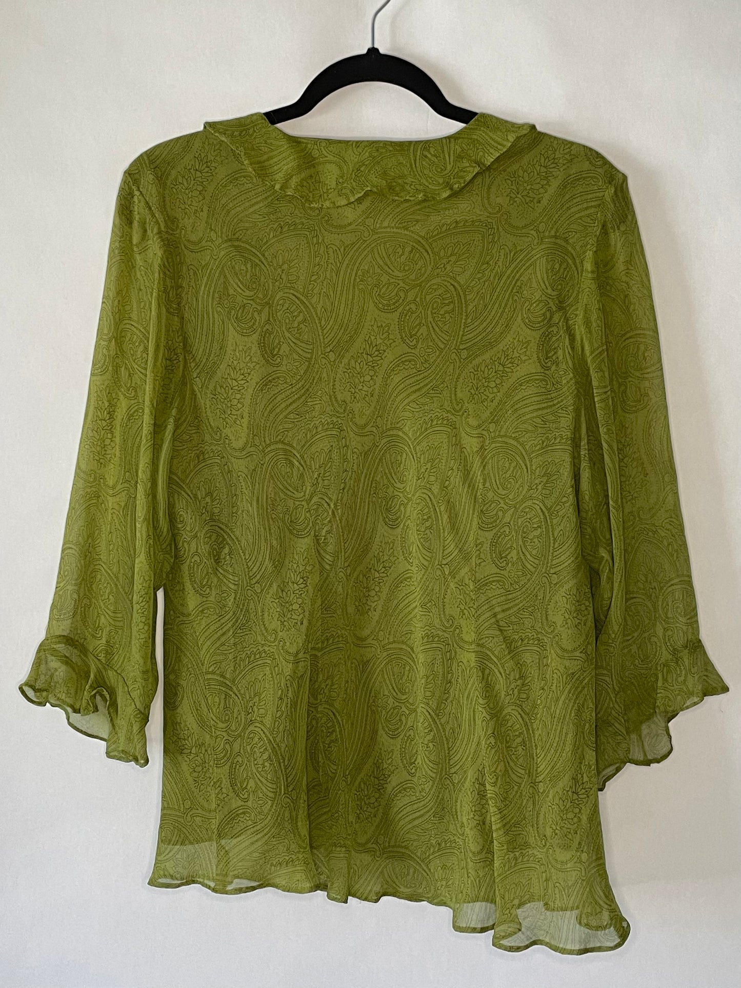 Y2K GREEN RUFFLE TOP