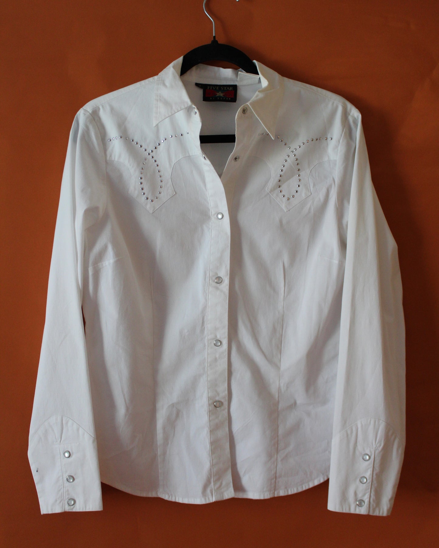 WHITE WESTERN BUTTON-UP