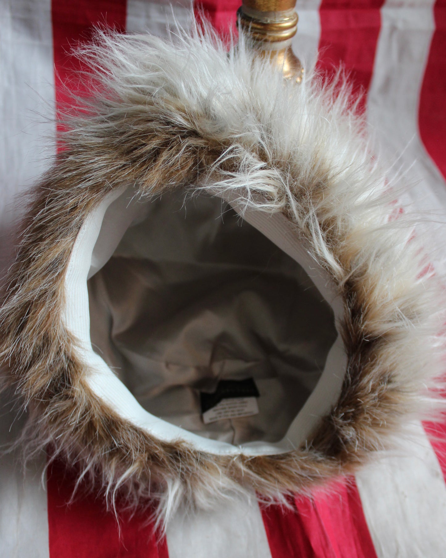 CREAM/TAN MIXED FAUX FUR COSSACK HAT
