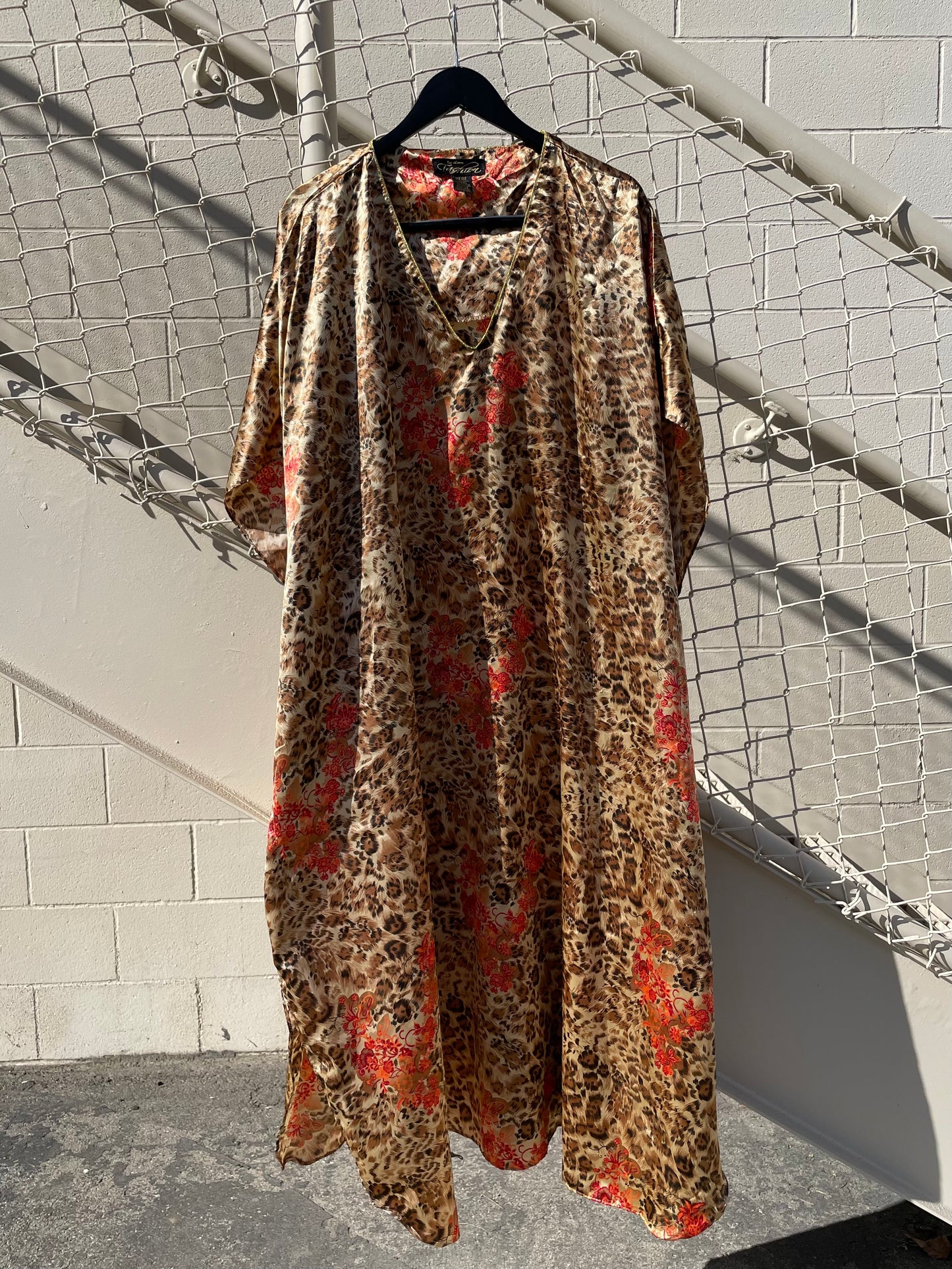 CHEETAH/FLORAL MUUMUU DRESS