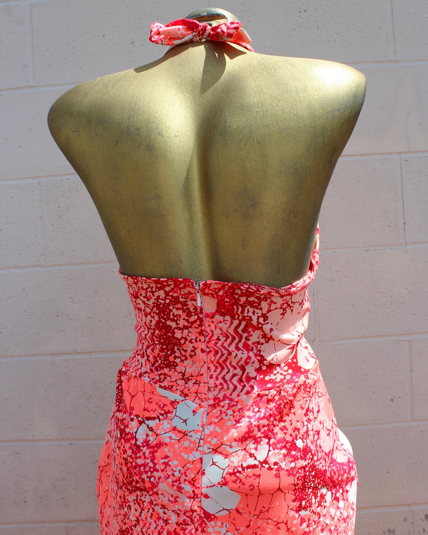 VTG 60’S/70’S HAWAIIAN FLOWER HALTER DRESS