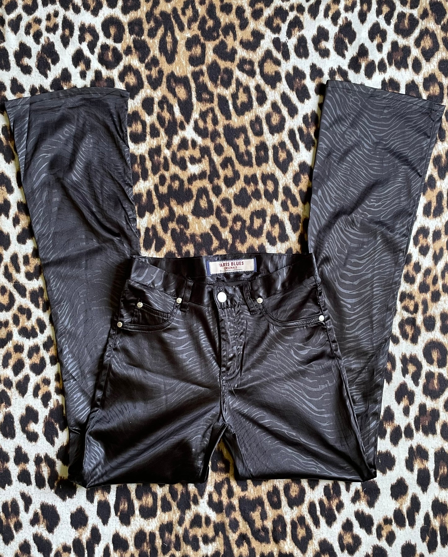 VINTAGE PARIS BLUES ZEBRA FLARES