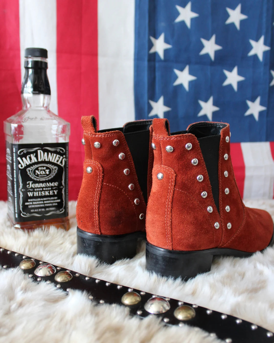 STUDDED SUEDE MARC FISHER BOOTS