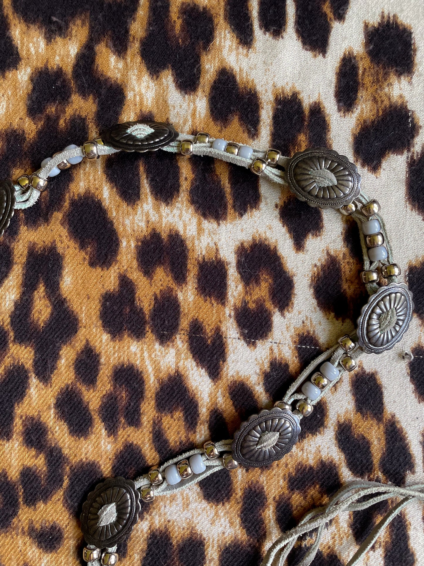 VINTAGE SKINNY BEADED CONCHO BELT