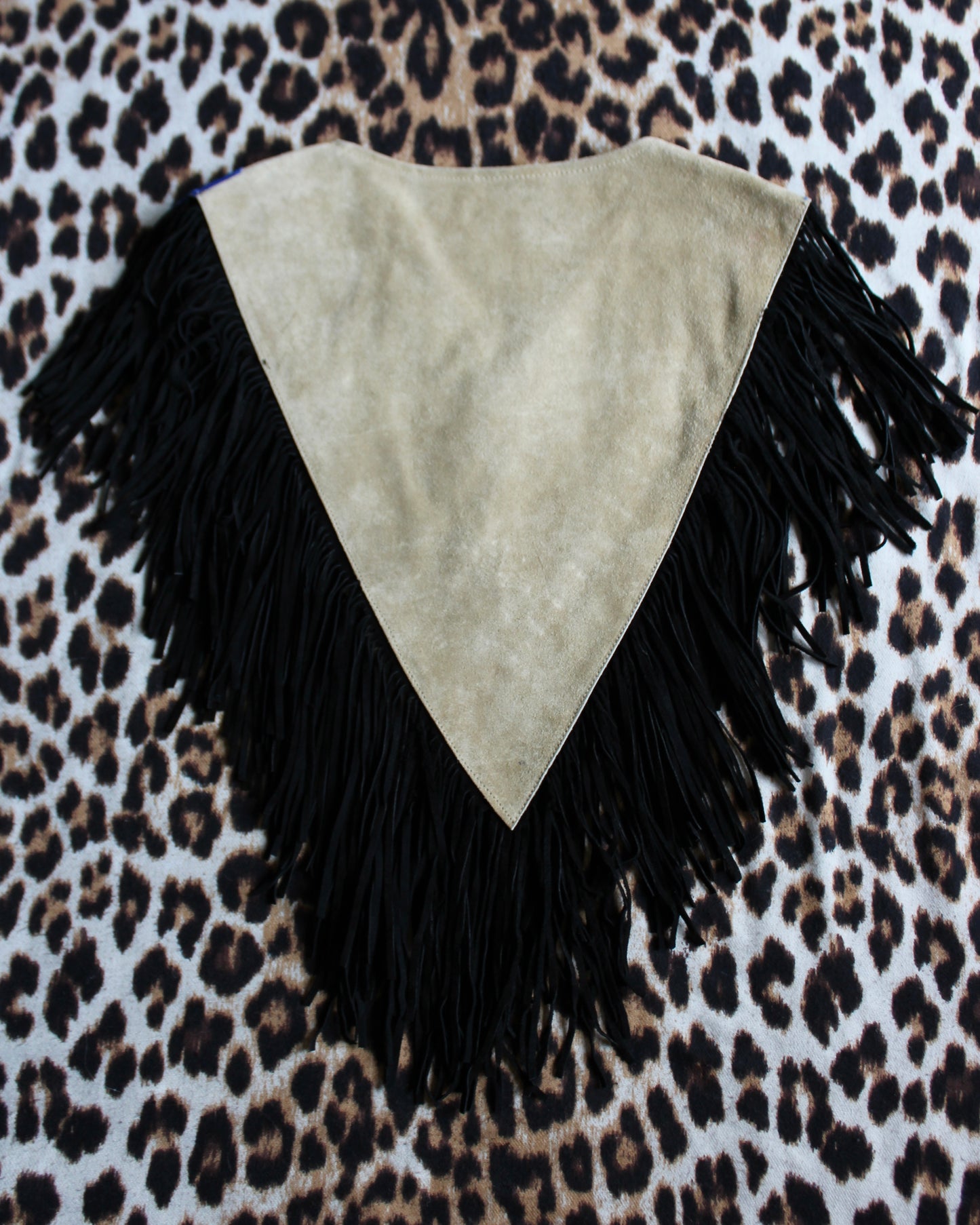 SUEDE BEADED FRINGE PONCHO