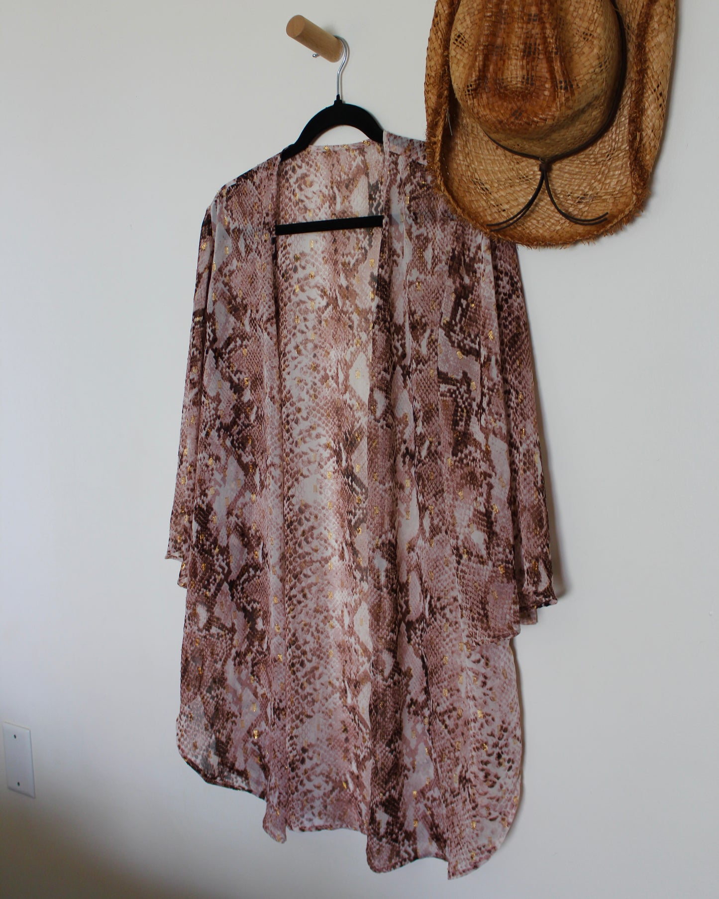SNAKE PRINT BEACH COVER-UP
