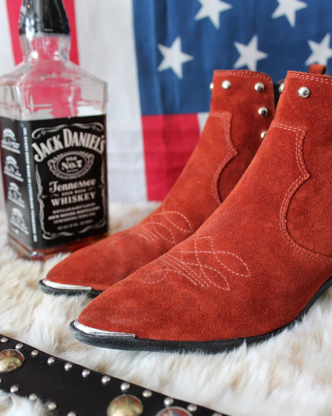 STUDDED SUEDE MARC FISHER BOOTS