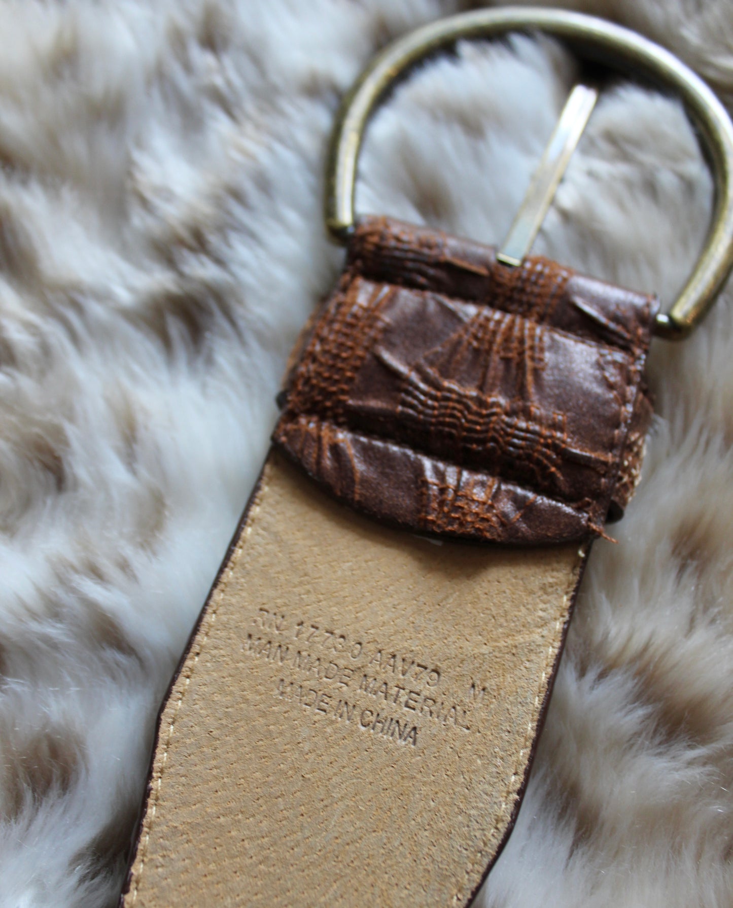 CHUNKY BROWN & BRASS BELT
