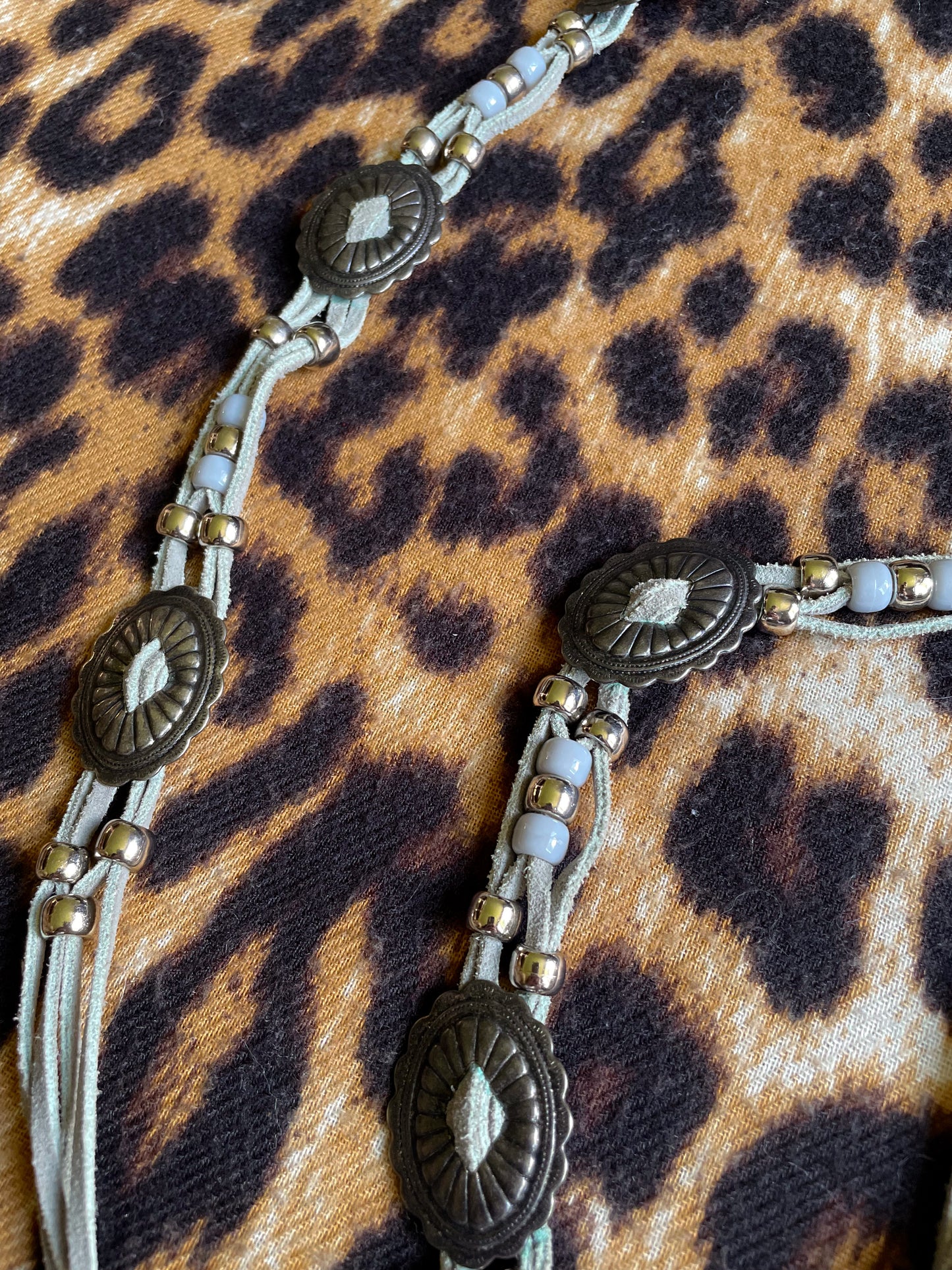 VINTAGE SKINNY BEADED CONCHO BELT