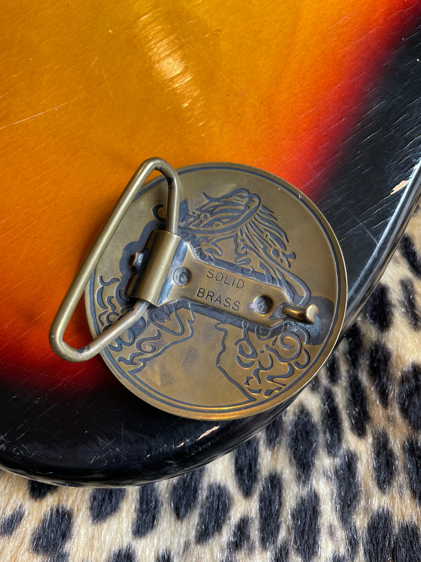 VINTAGE MEDUSA BRASS BUCKLE