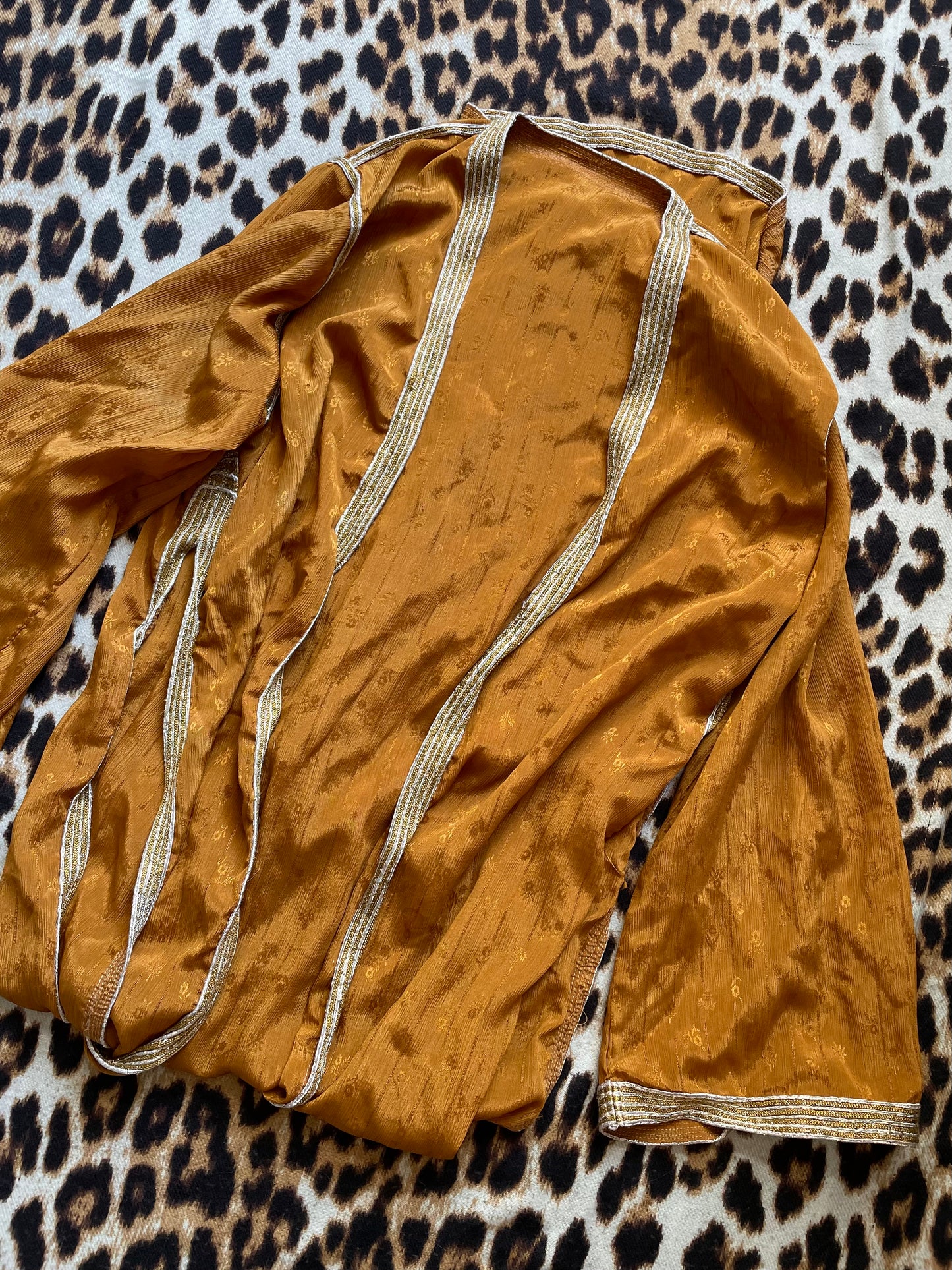 FLOOR-LENGTH MARIGOLD KIMONO
