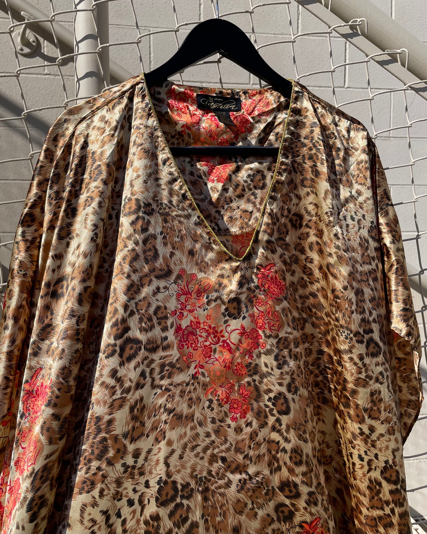 CHEETAH/FLORAL MUUMUU DRESS