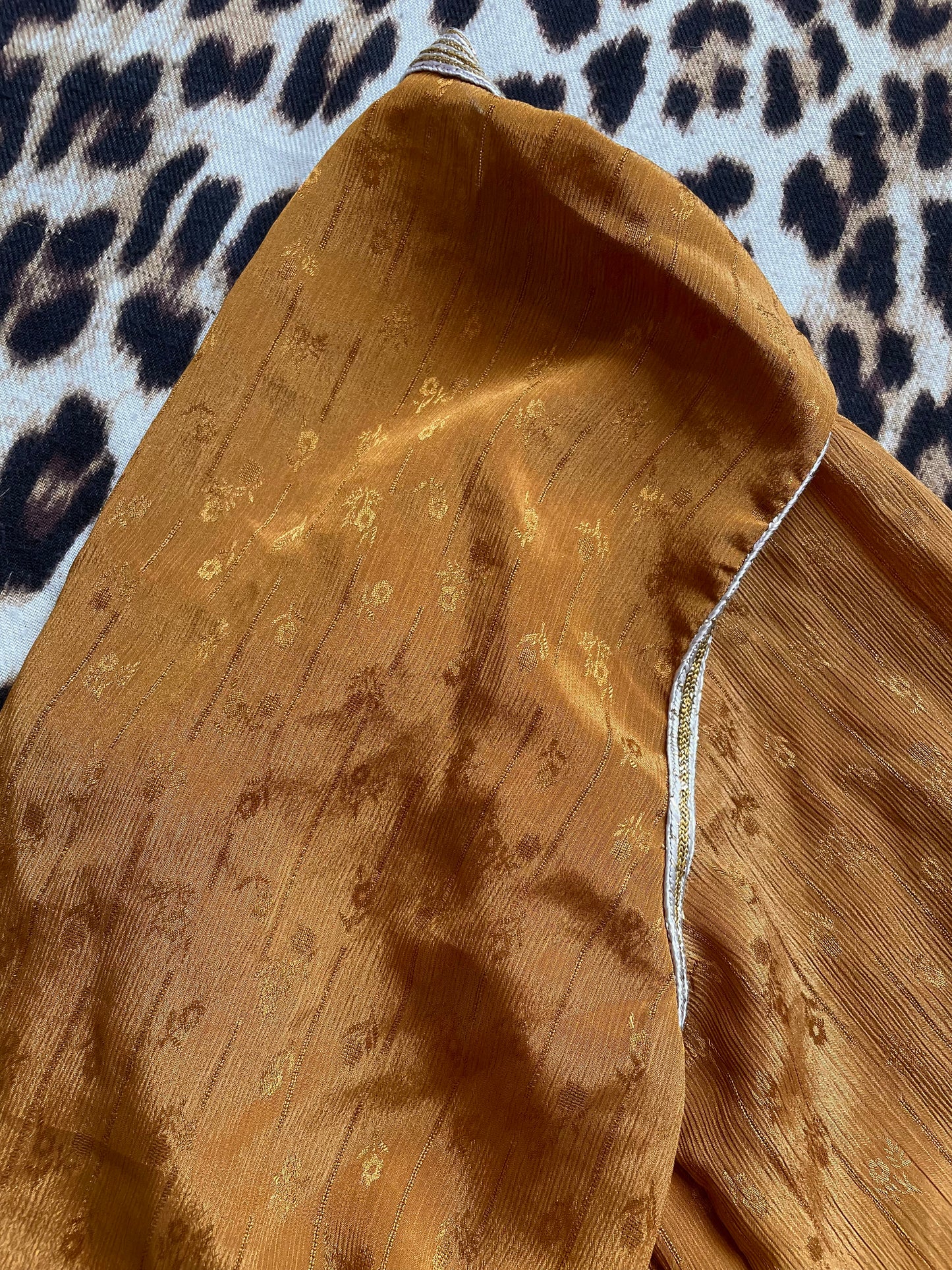FLOOR-LENGTH MARIGOLD KIMONO