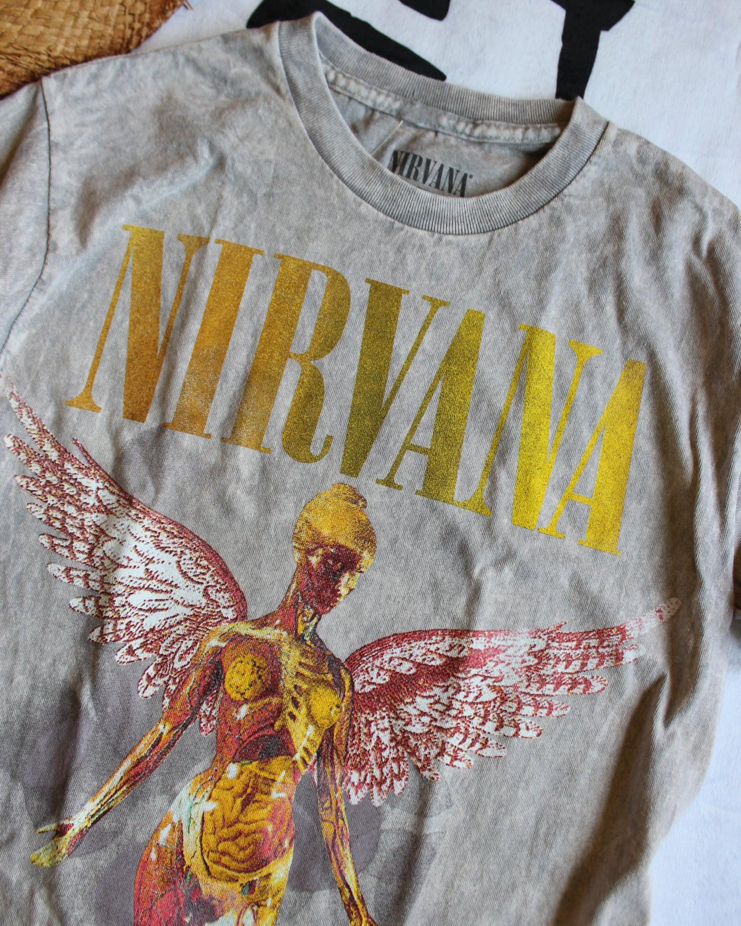 TAUPE/GRAY STONE WASH NIRVANA IN UTERO TEE