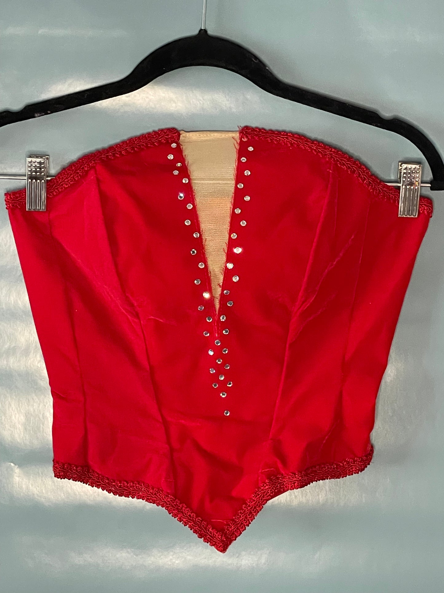 RED RHINESTONE BUSTIER