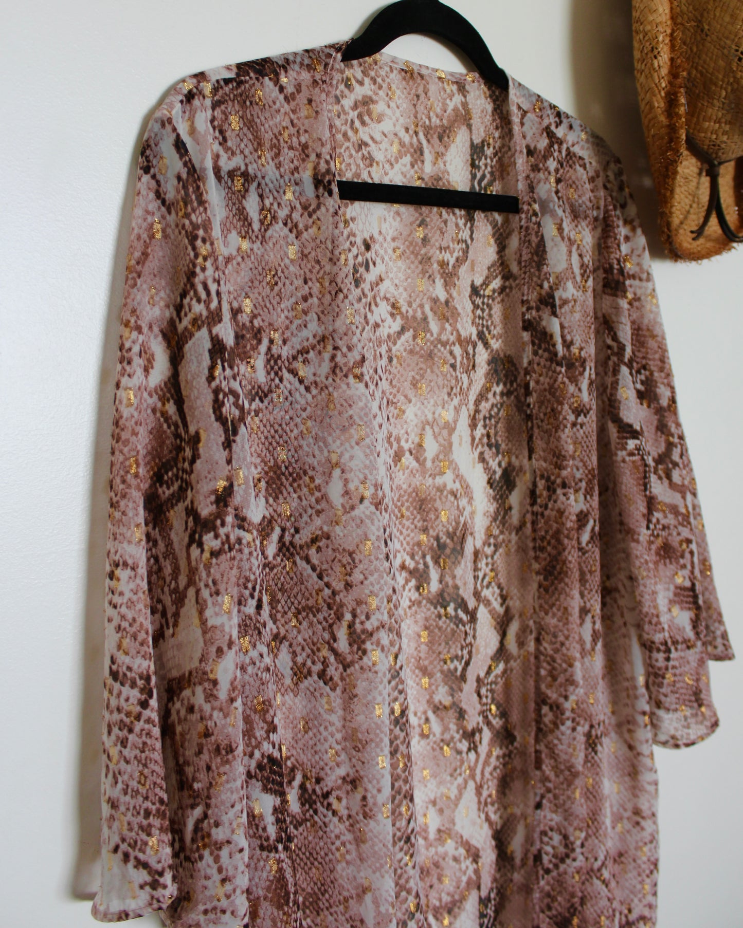 SNAKE PRINT BEACH COVER-UP