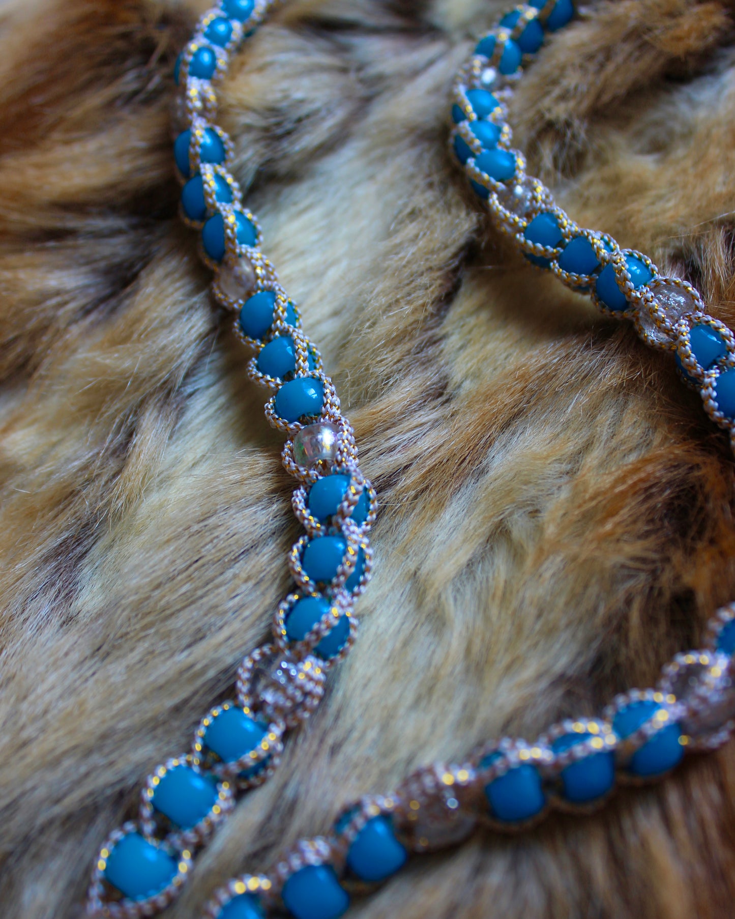 GOLD CONCHO BEADED BOLO NECKLACE