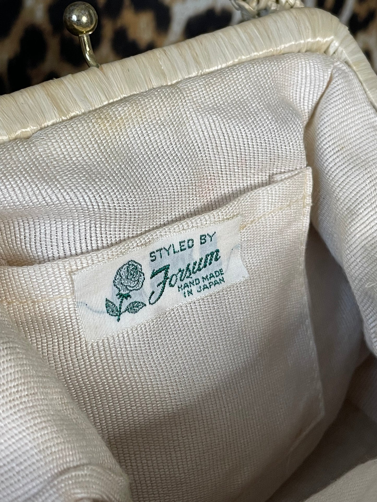 VINTAGE WOOD BEADED BAG