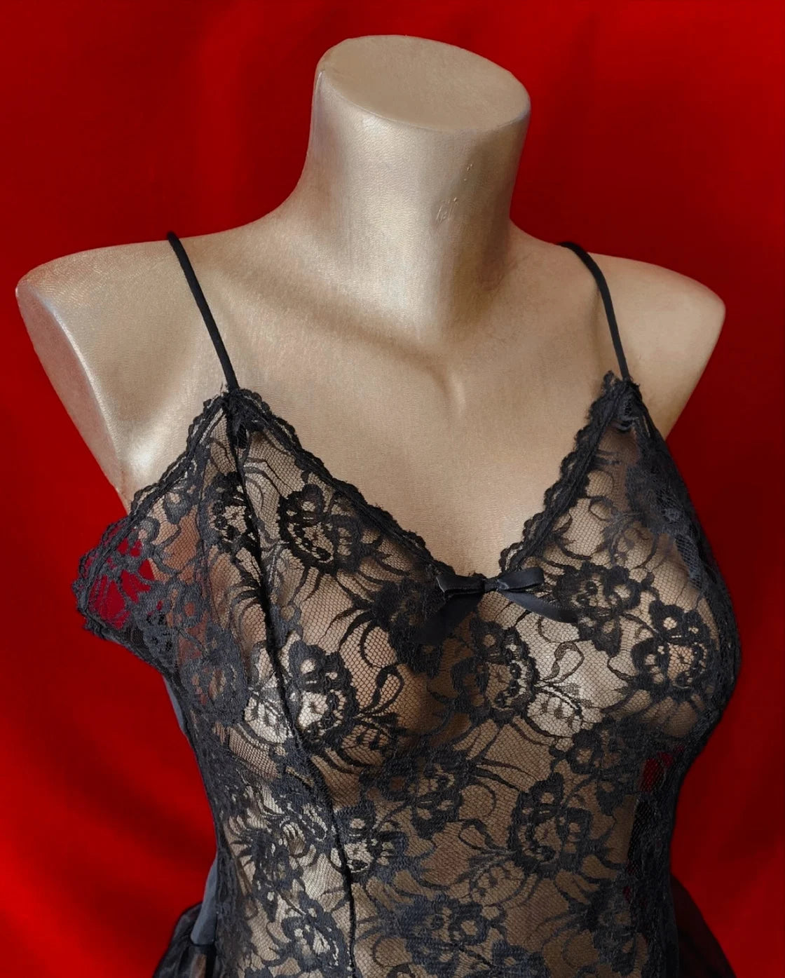 VINTAGE BLACK LACE BABY DOLL TOP