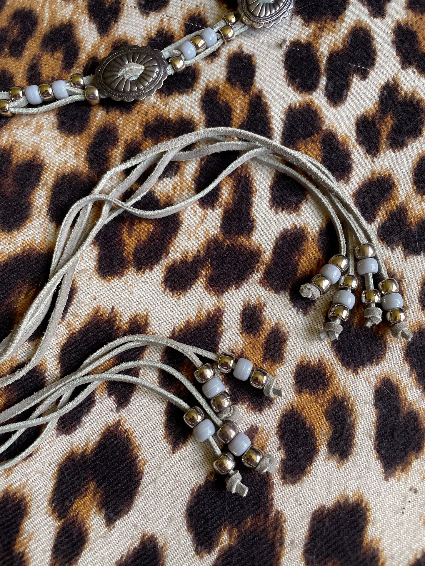 VINTAGE SKINNY BEADED CONCHO BELT