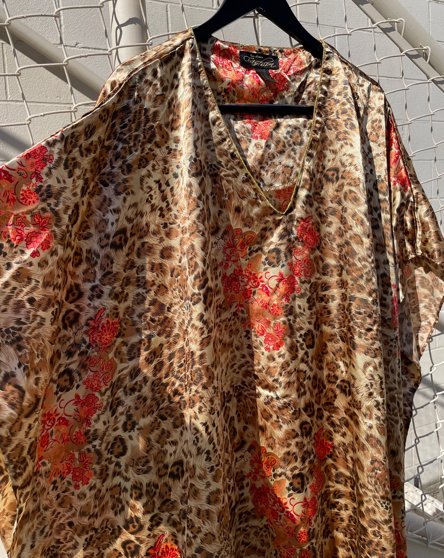 CHEETAH/FLORAL MUUMUU DRESS