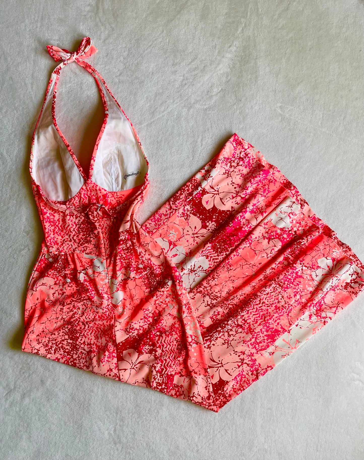 VTG 60’S/70’S HAWAIIAN FLOWER HALTER DRESS