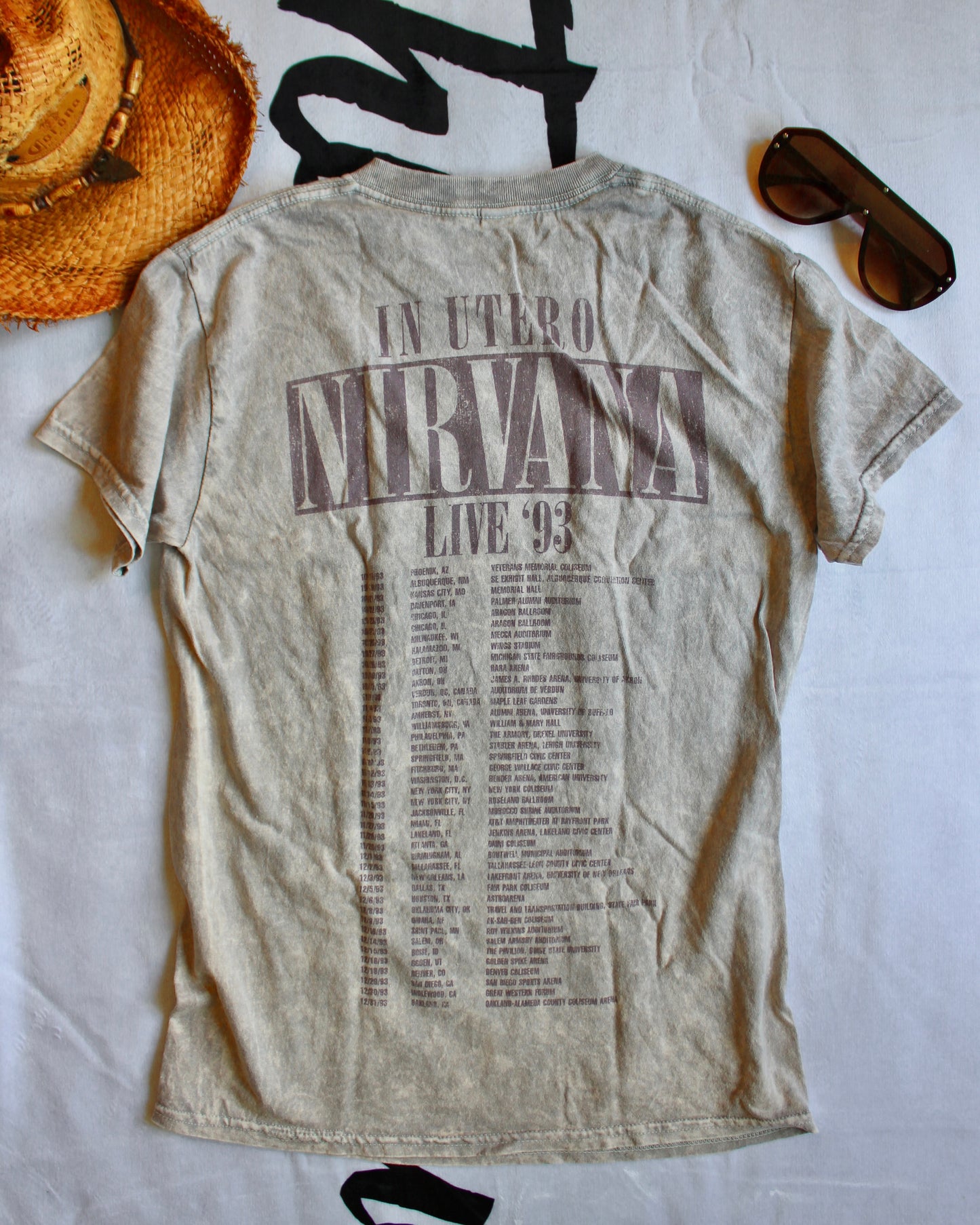 TAUPE/GRAY STONE WASH NIRVANA IN UTERO TEE