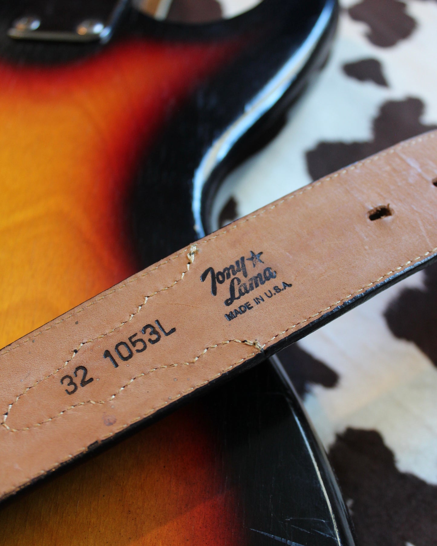 TONY LAMA BLACK & SILVER BELT