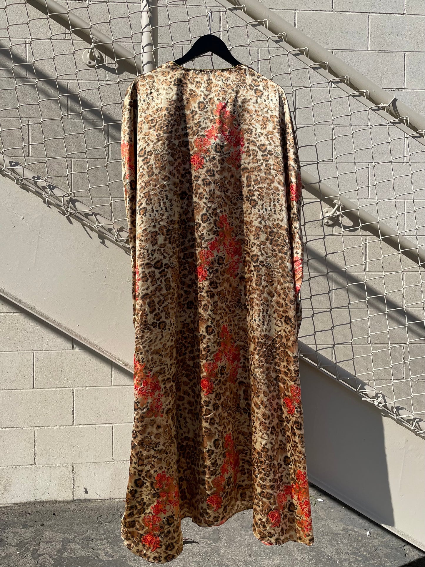 CHEETAH/FLORAL MUUMUU DRESS