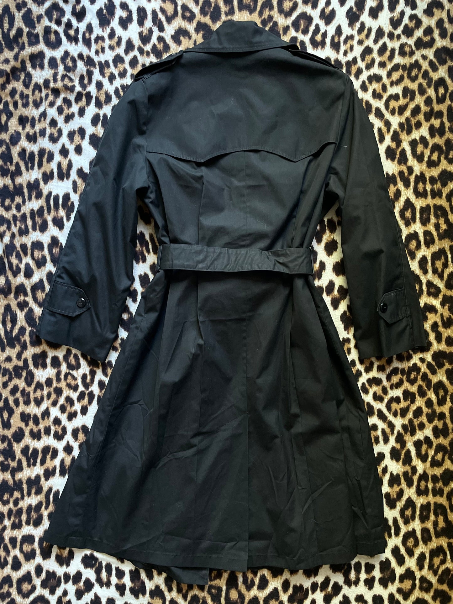 VINTAGE CLASSIC BLACK TRENCH COAT