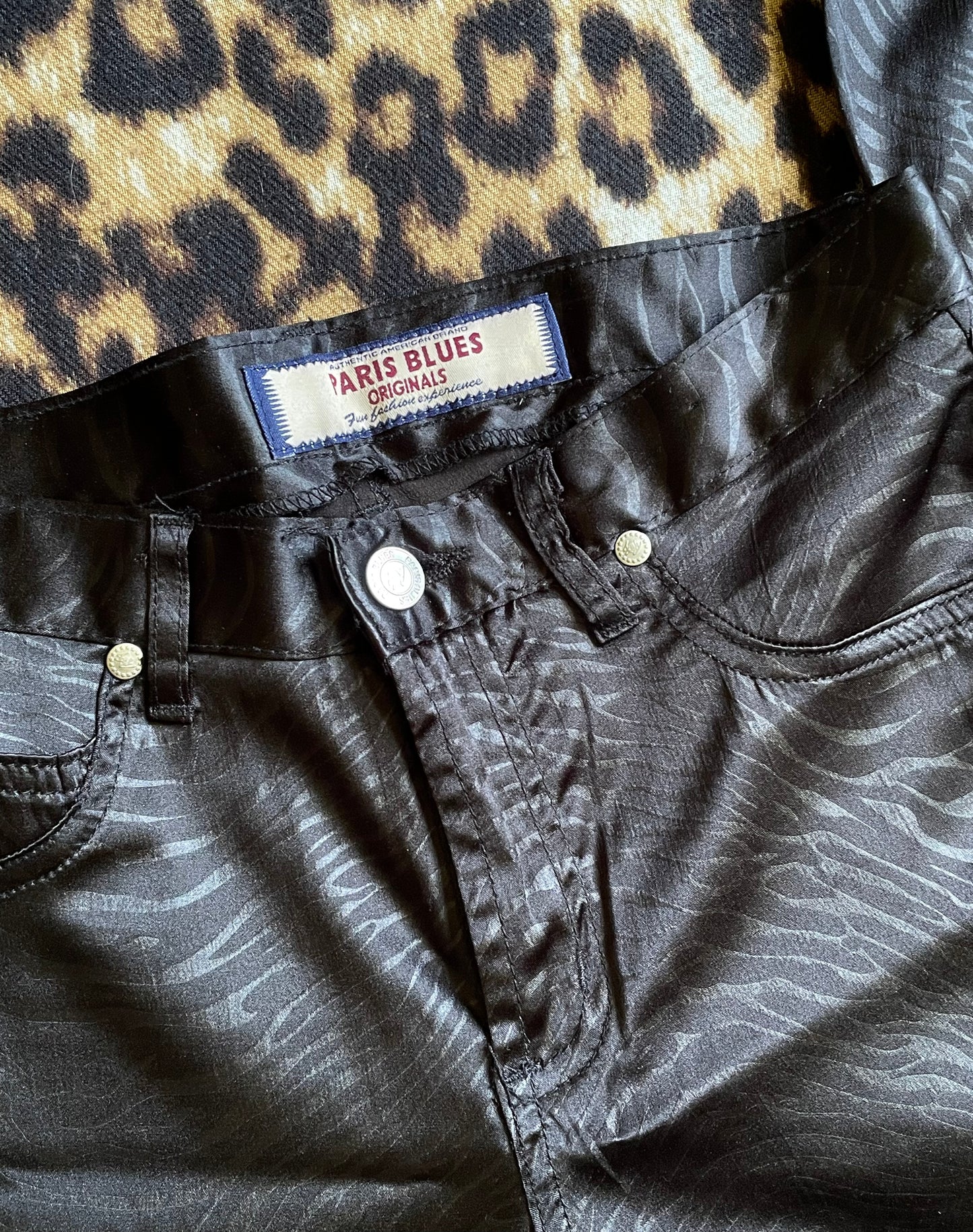VINTAGE PARIS BLUES ZEBRA FLARES
