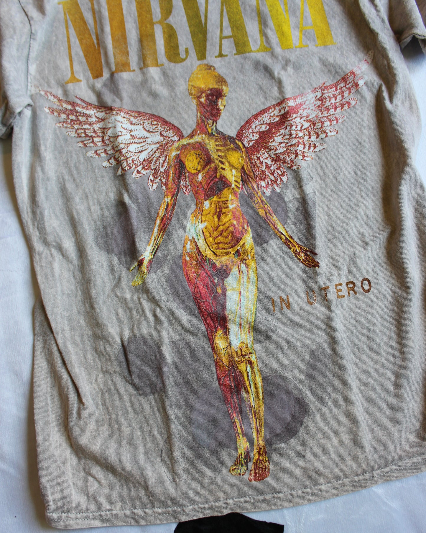TAUPE/GRAY STONE WASH NIRVANA IN UTERO TEE