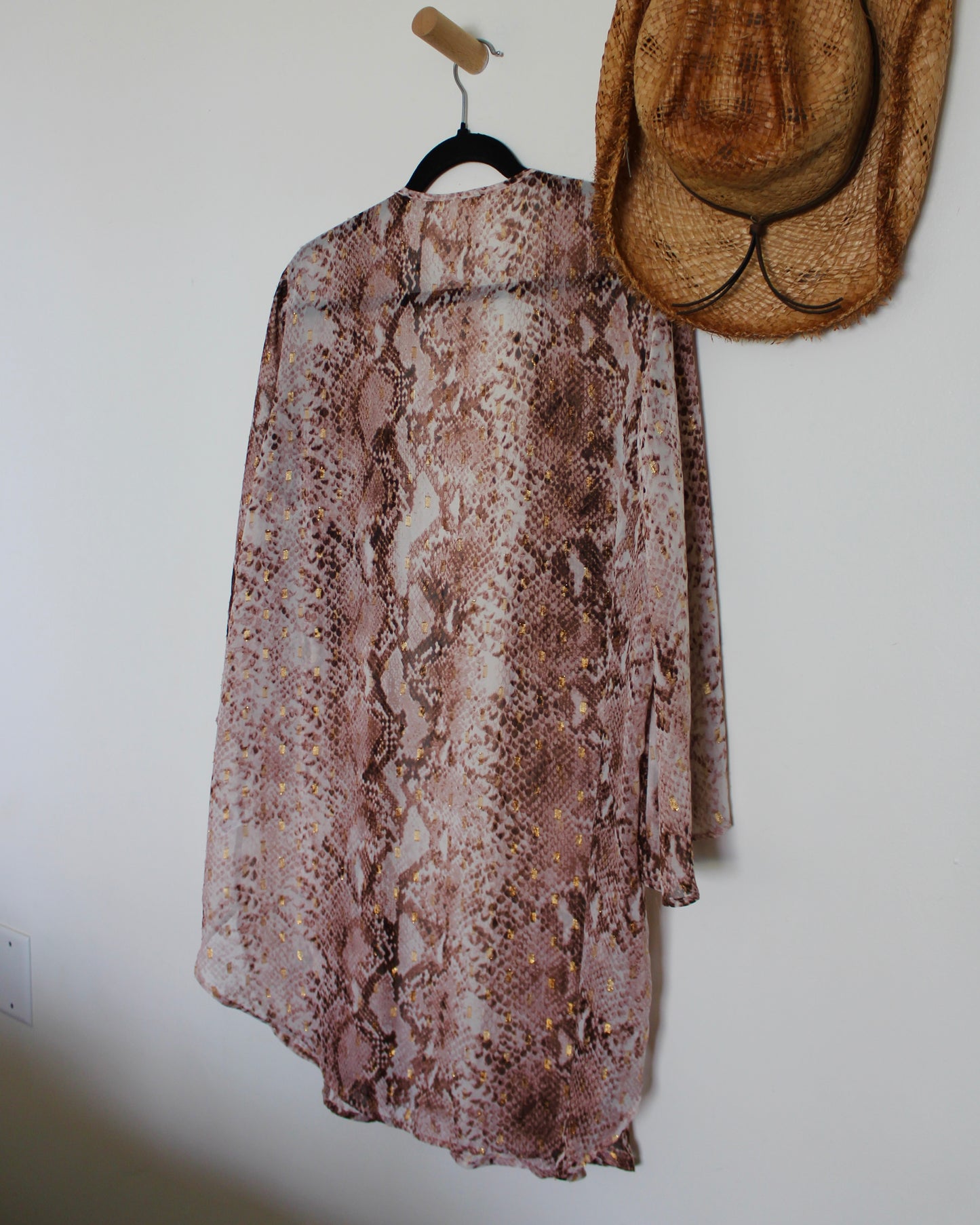 SNAKE PRINT BEACH COVER-UP