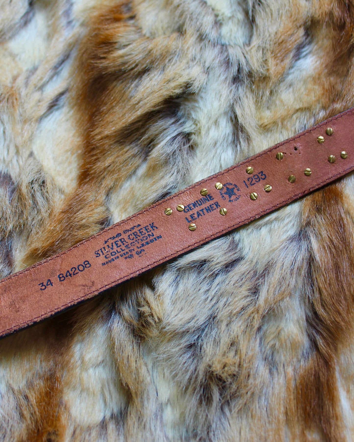 VINTAGE HEART BUCKLE TOOLED LEATHER BELT