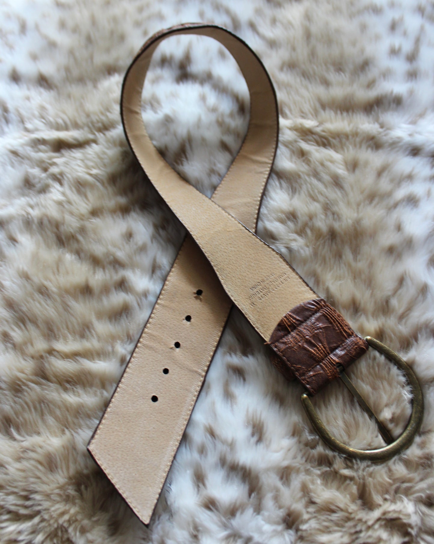 CHUNKY BROWN & BRASS BELT