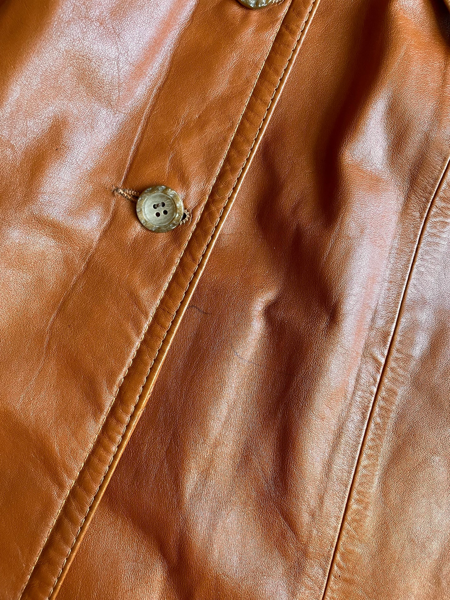 VINTAGE 70s LEATHER TRENCH