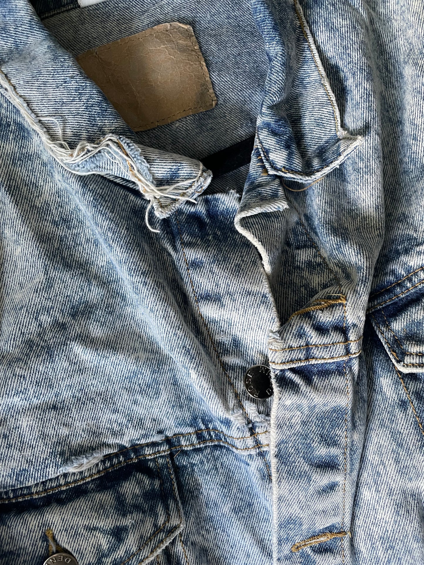 VINTAGE DISTRESSED ACID WASH DENIM JACKET