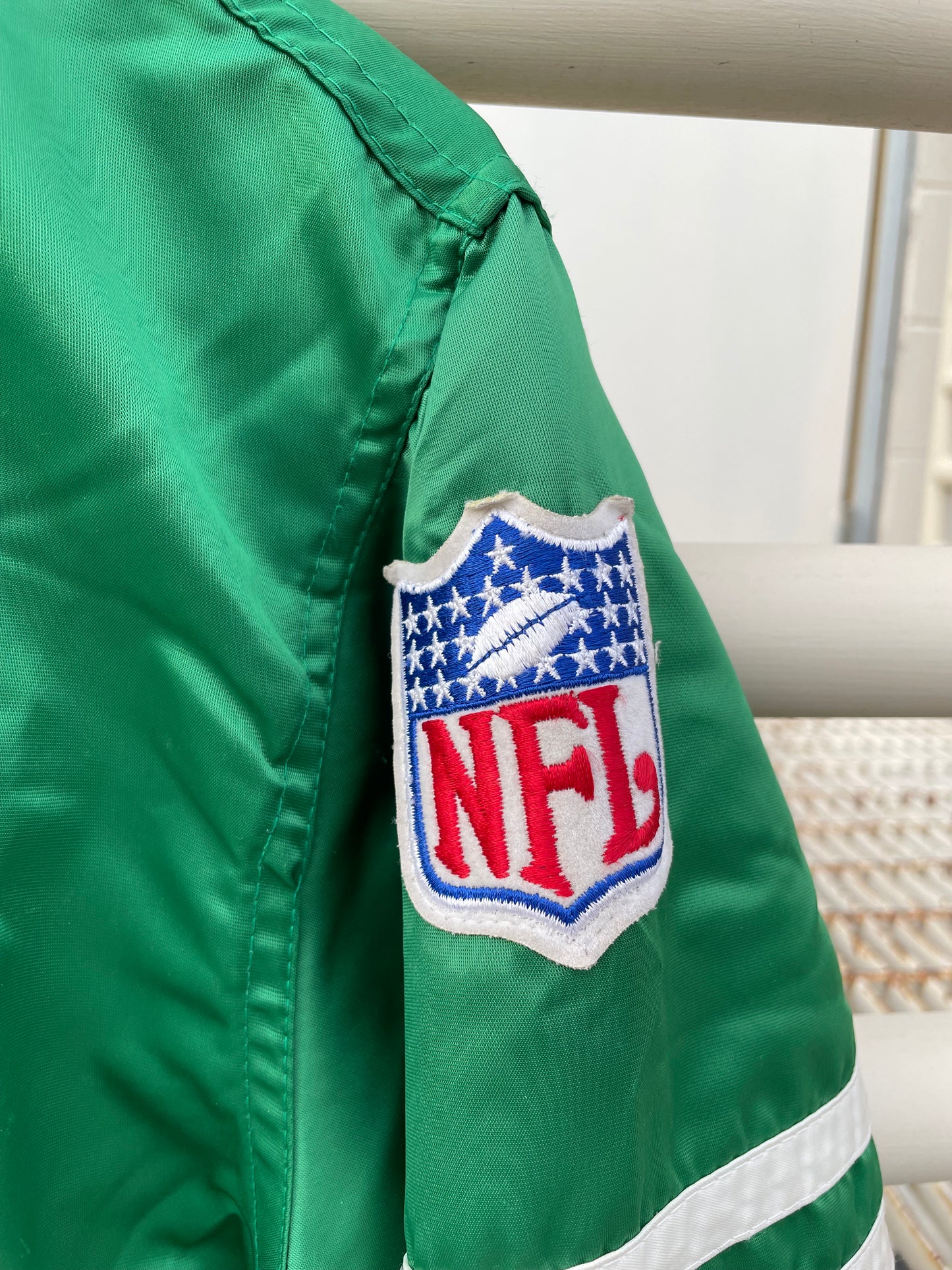 VINTAGE 80s NEW YORK JETS BOMBER JACKET