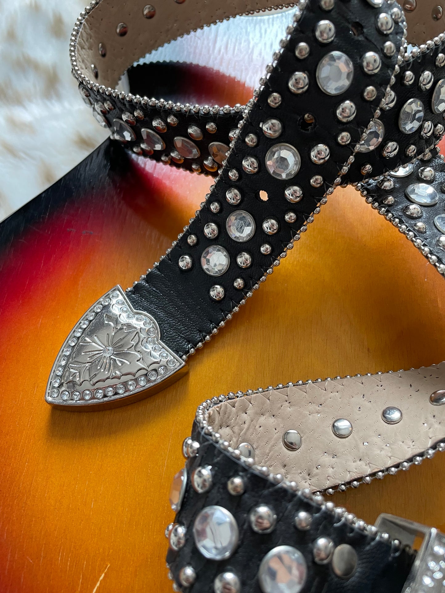 STUDDED RHINESTONE BELT