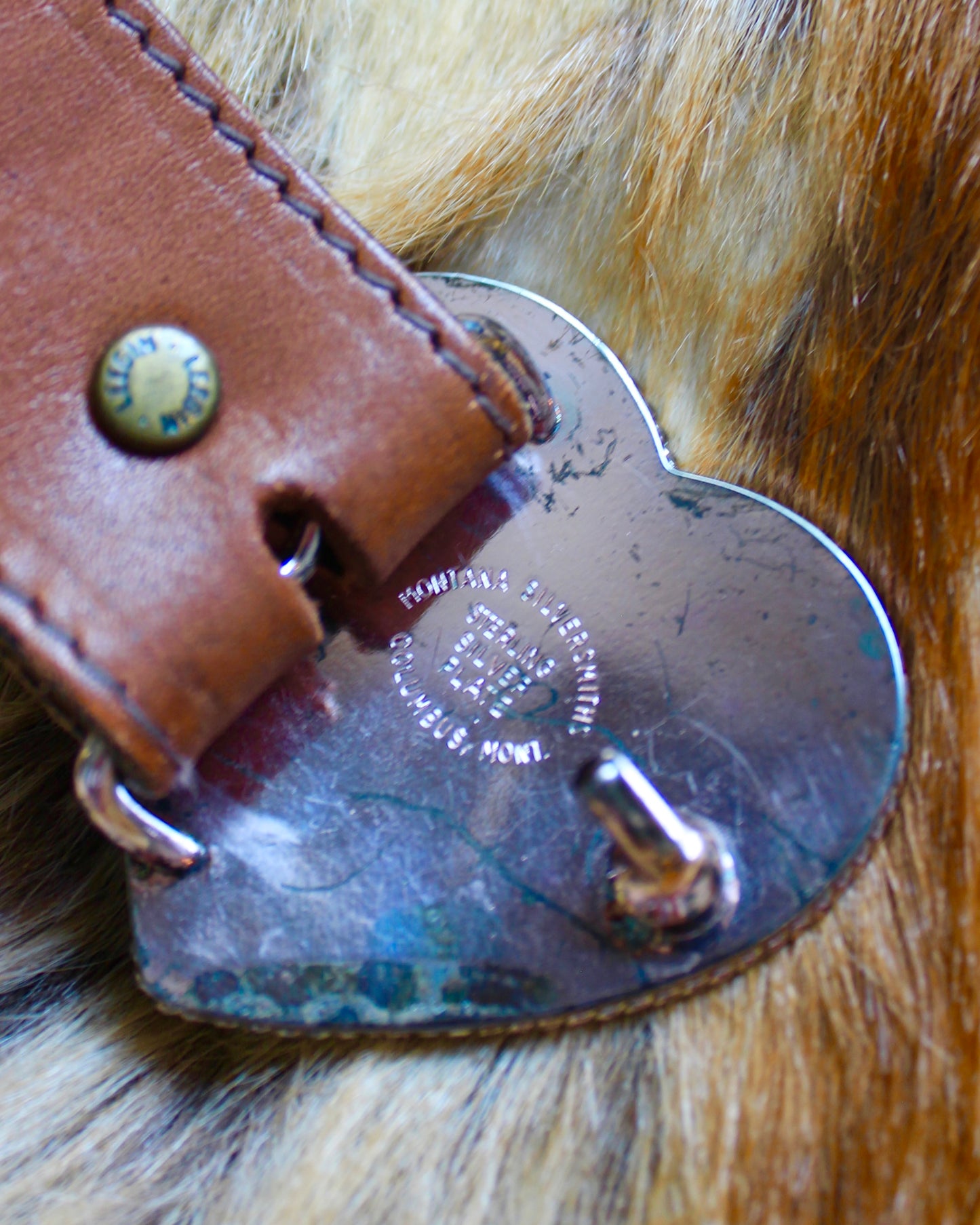 VINTAGE HEART BUCKLE TOOLED LEATHER BELT