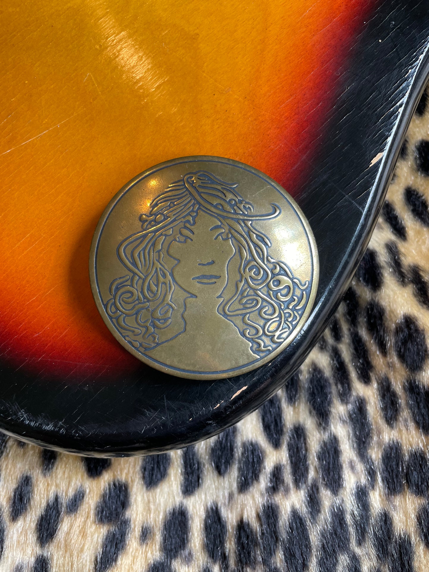 VINTAGE MEDUSA BRASS BUCKLE