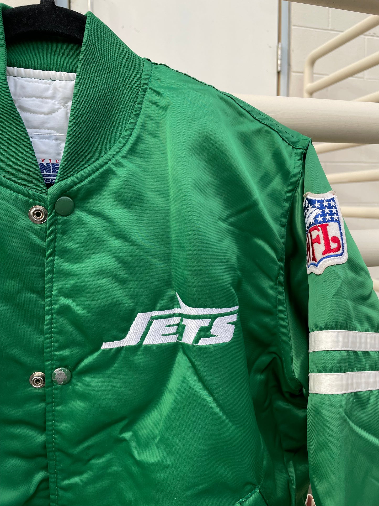 VINTAGE 80s NEW YORK JETS BOMBER JACKET