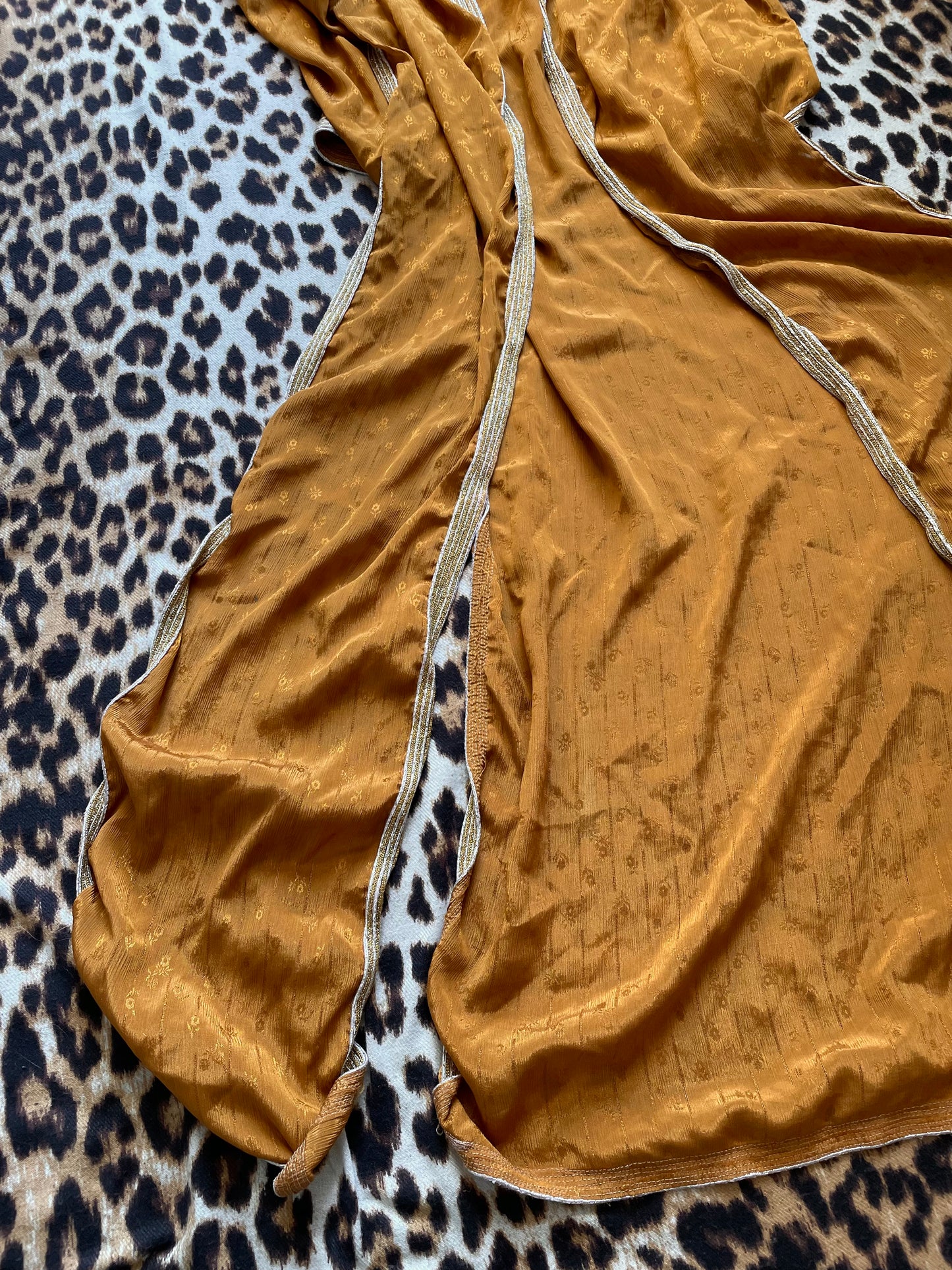 FLOOR-LENGTH MARIGOLD KIMONO