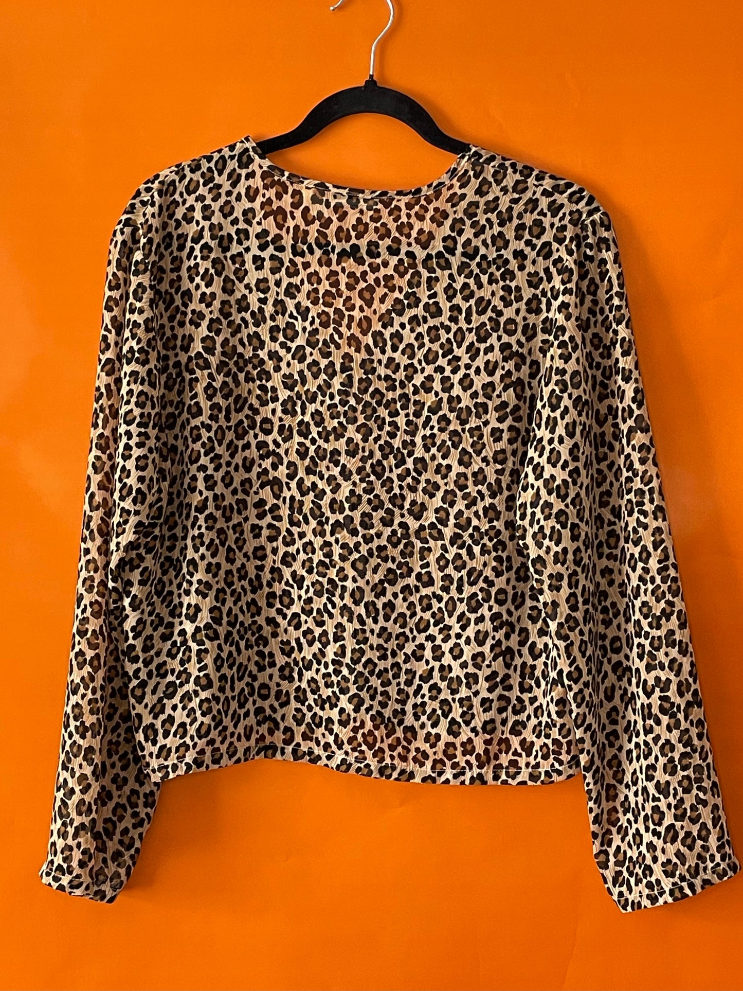 SEMI-SHEER LEOPARD TOP