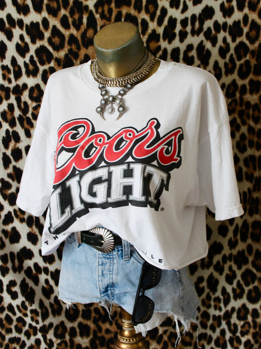 VINTAGE CROPPED COORS LIGHT TEE