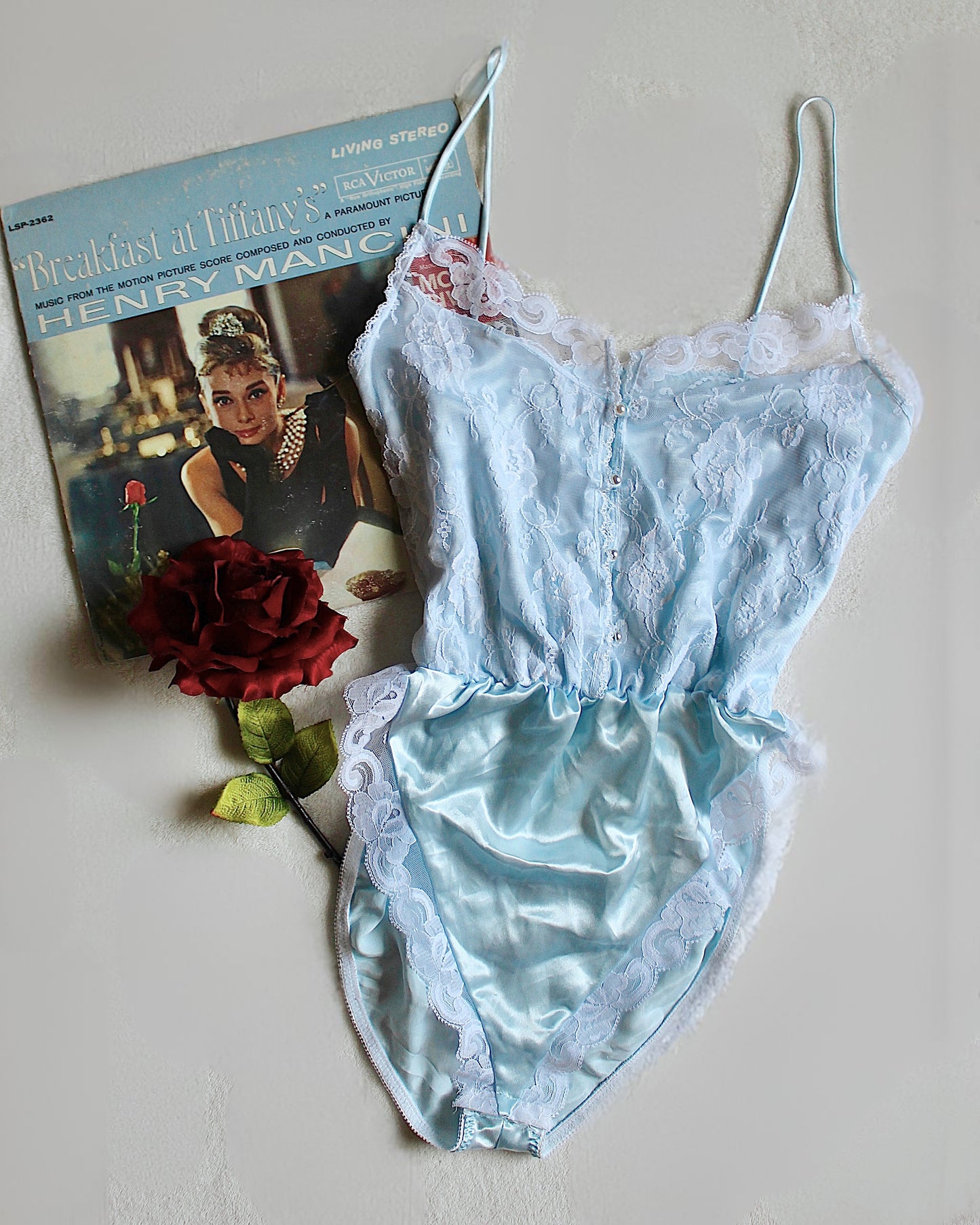 VINTAGE BABY BLUE BODYSUIT