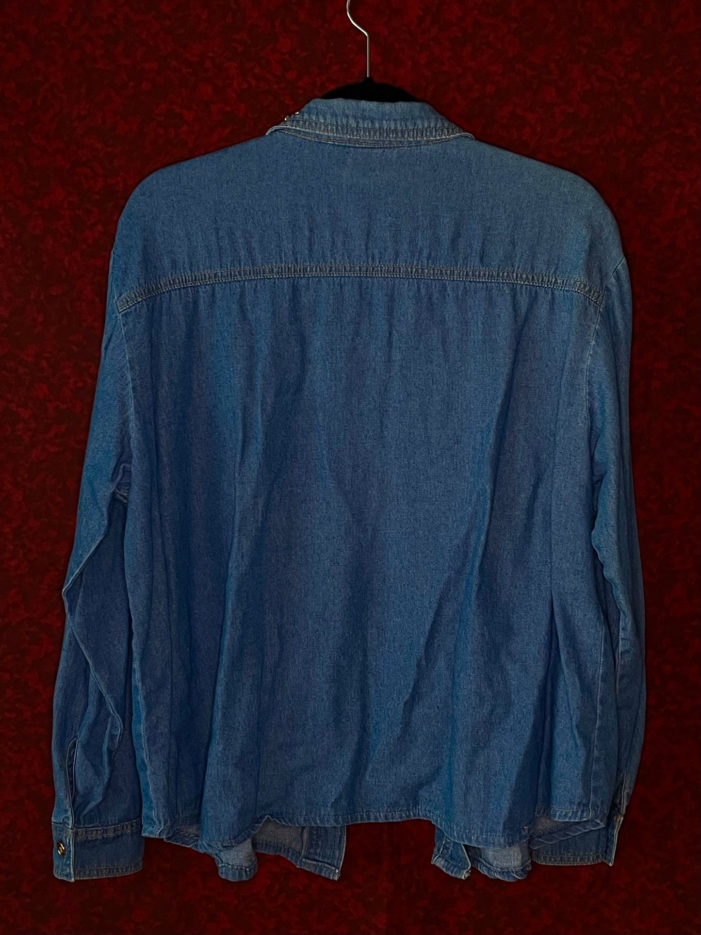 VINTAGE GEMSTONE STUDDED DENIM SHIRT