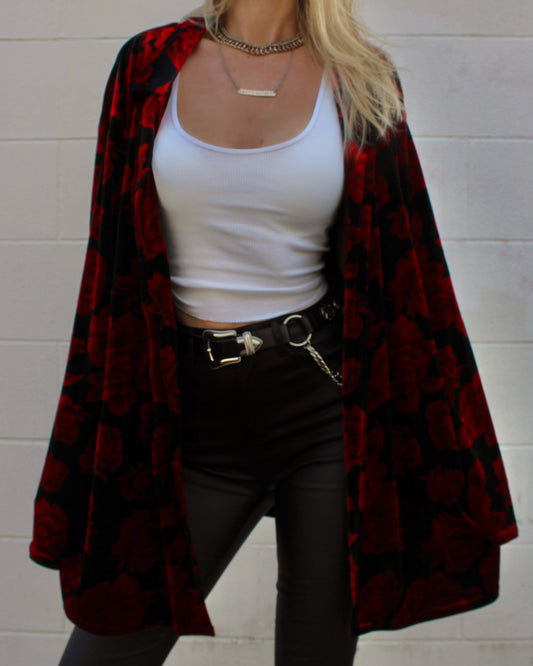 VINTAGE VELOUR ROSE SHACKET