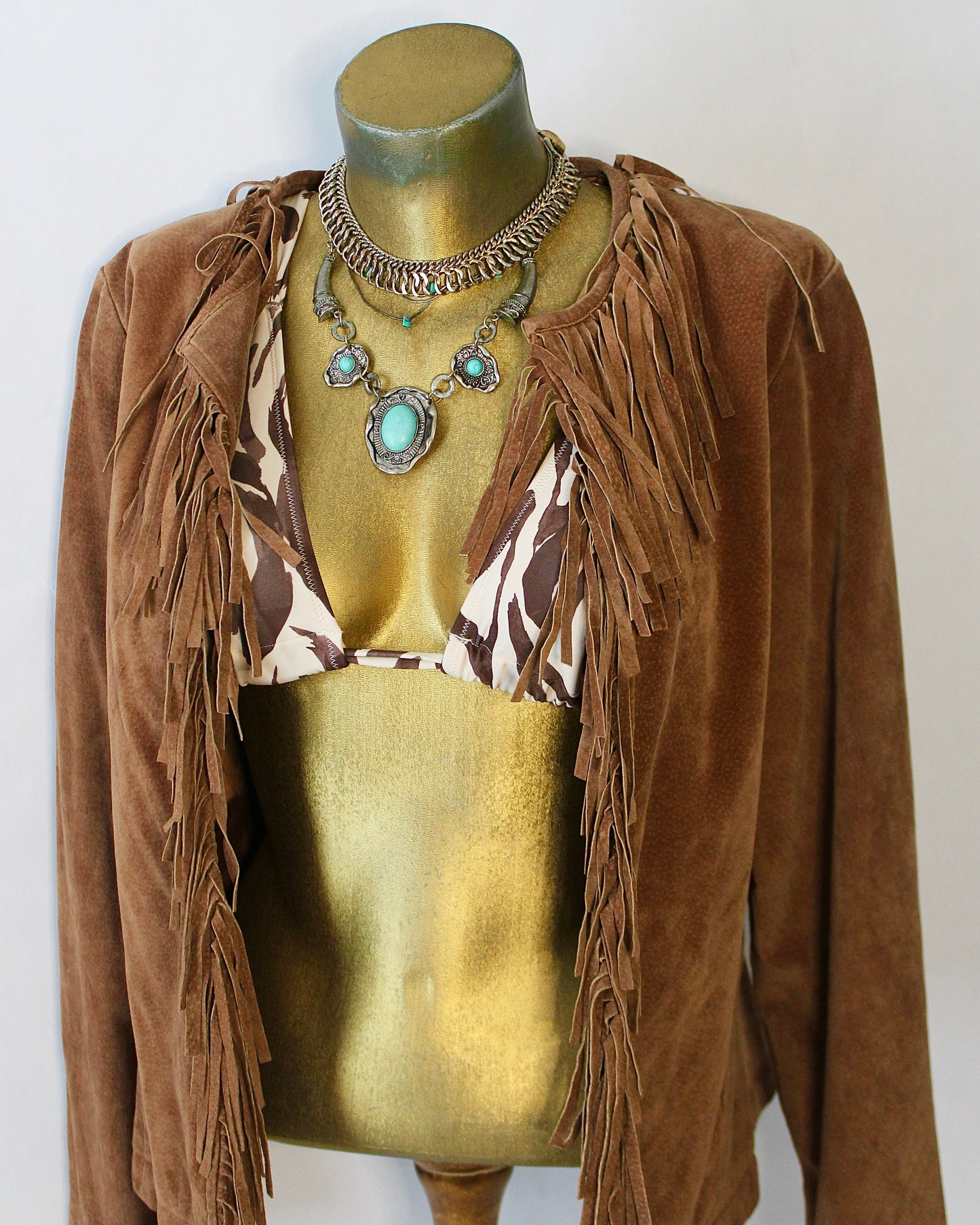 VINTAGE LEATHER FRINGE JACKET
